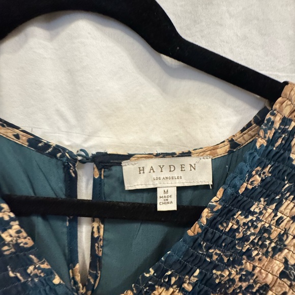 Hayden | Antique Floral Smocked Panel V Neck Dress | Medium - Picture 4 of 8